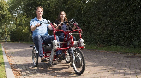 Side by side bicycle built for clearance two