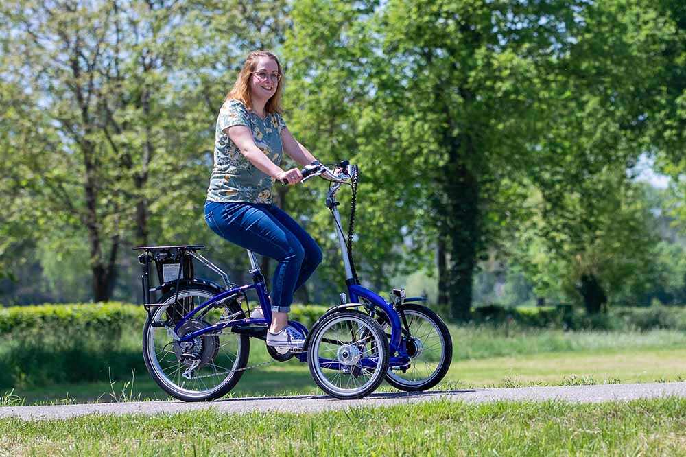 Electric bike with store two front wheels