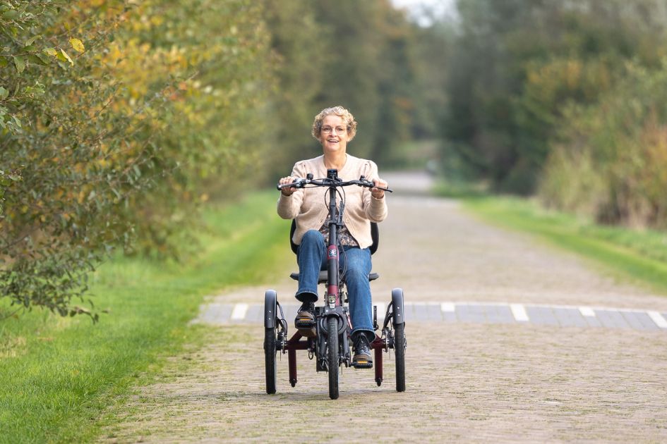 Riding an adult tricycle sale