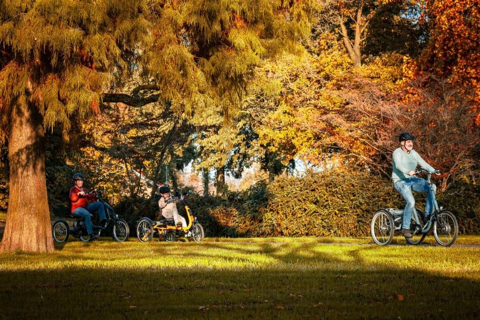 Van Raam assortiment driewielfietsen voor volwassenen en kinderen