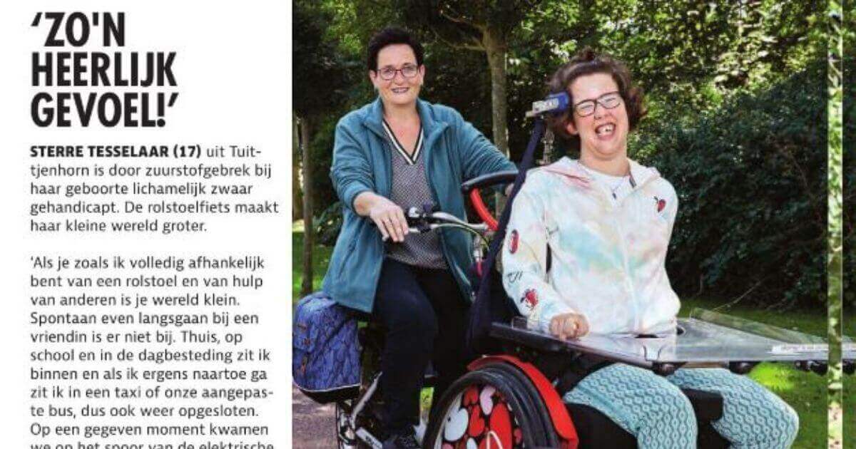 Uitleg Cadeau spoelen Sterre over haar rolstoelfiets in ANWB Magazine Kampioen | Van Raam