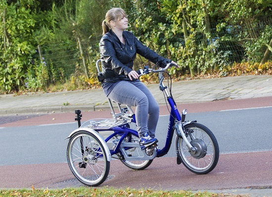 adult on a tricycle
